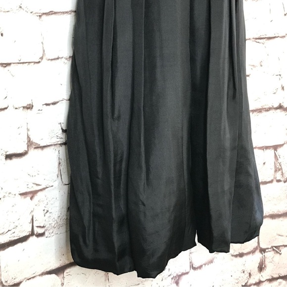 HANNAH JO Bubble Hem Silk Dress L Black Sequin Top Babydoll Size Large - Picture 9 of 15